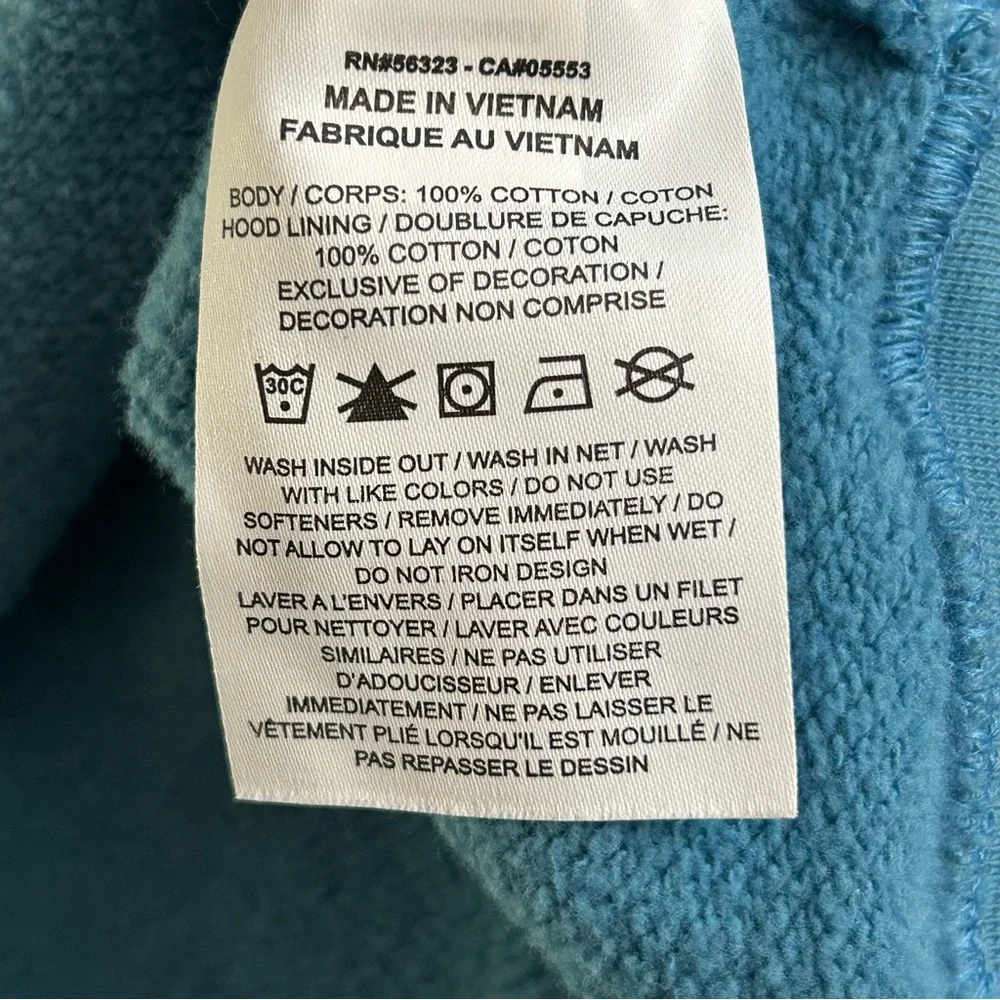 Jordan Flight Oversize Heavyweight Blue Fleece Hoodie Women's M Kangaroo Pocket - Picture 9 of 10